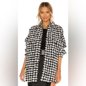 IRO Oversized Black and White Houndstooth Restrain Jacket Size 34 Wool Blend
